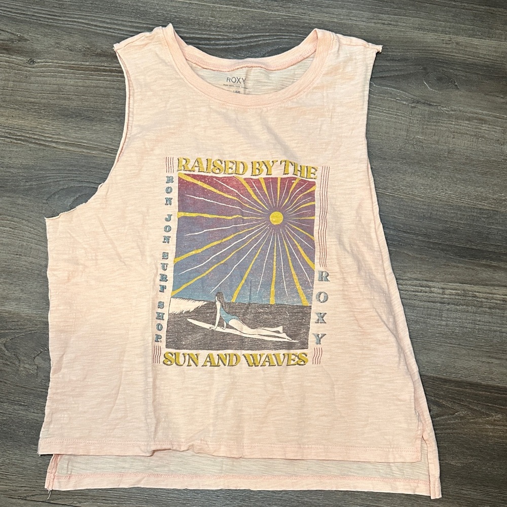 Roxy Light Pink Sun and Waves Tank